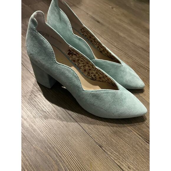 Anthropologie Seychelles  blue suede heels - Picture 5 of 7